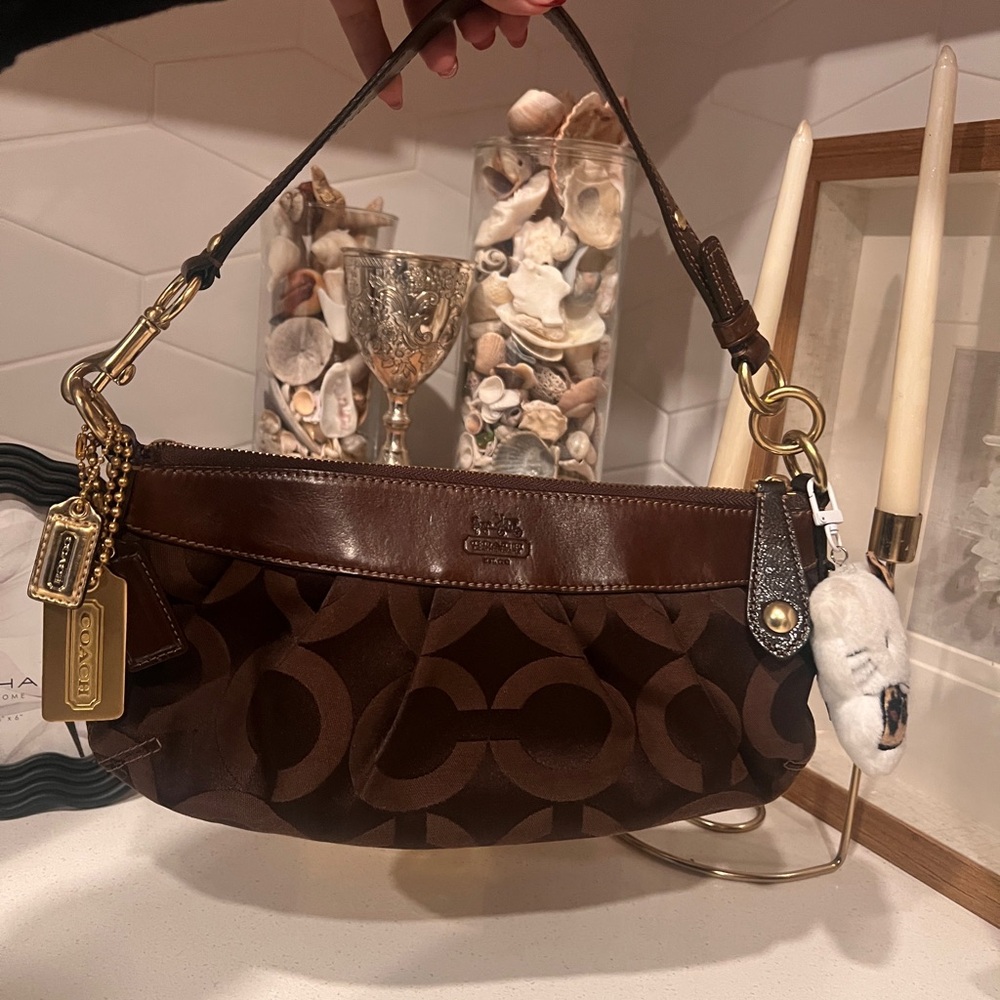 Coach Y2K Dark Brown Signature Shoulder Bag